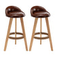 Contemporary Home Footrest Stool Matte Finish Upholstered Barstool Dark Coffee 2 Piece Set Clearhalo 'Bar Furniture' 'Bar Stools' 'bar_stools' 'furn' 'furn_bar_stools' 'Furniture' 'furniture_bar_stools' 'Kitchen & Dining Furniture' 4705888