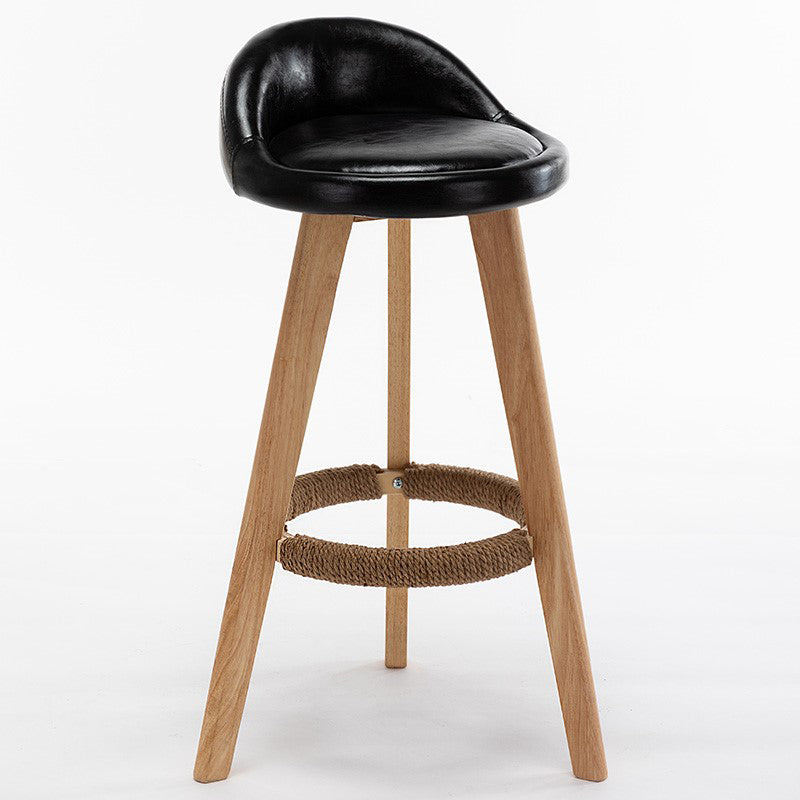 Contemporary Home Footrest Stool Matte Finish Upholstered Barstool Black 1 Piece Clearhalo 'Bar Furniture' 'Bar Stools' 'bar_stools' 'furn' 'furn_bar_stools' 'Furniture' 'furniture_bar_stools' 'Kitchen & Dining Furniture' 4705892
