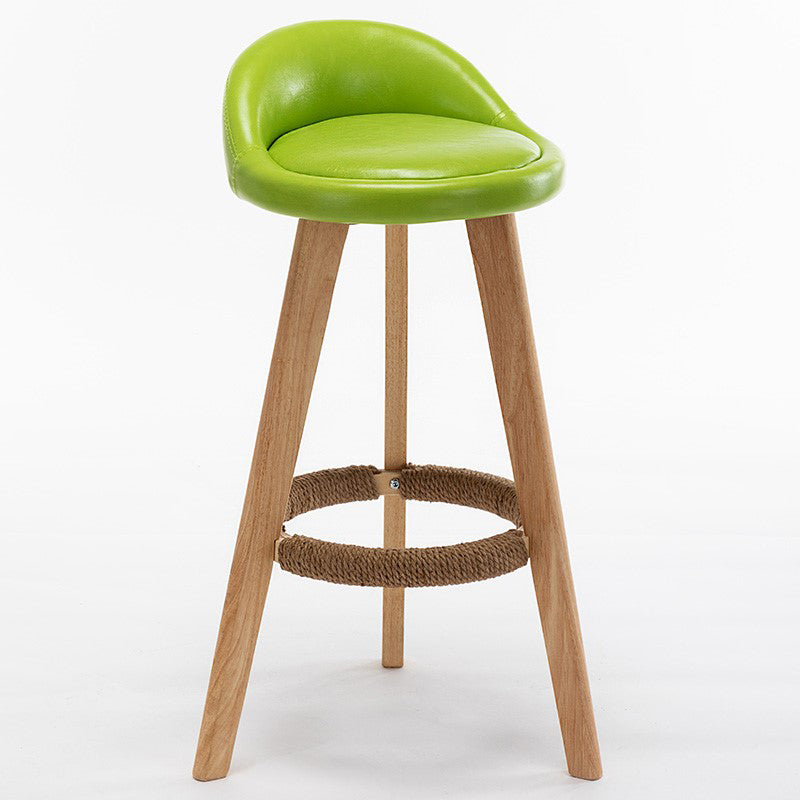 Contemporary Home Footrest Stool Matte Finish Upholstered Barstool Green 1 Piece Clearhalo 'Bar Furniture' 'Bar Stools' 'bar_stools' 'furn' 'furn_bar_stools' 'Furniture' 'furniture_bar_stools' 'Kitchen & Dining Furniture' 4705897
