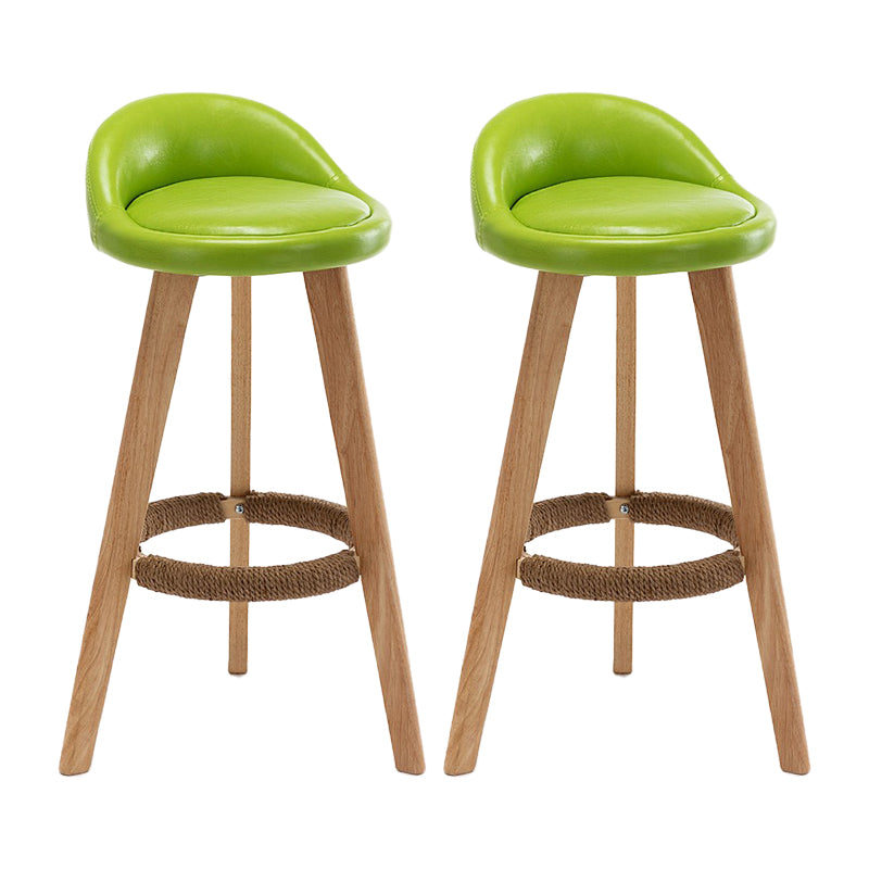 Contemporary Home Footrest Stool Matte Finish Upholstered Barstool Green 2 Piece Set Clearhalo 'Bar Furniture' 'Bar Stools' 'bar_stools' 'furn' 'furn_bar_stools' 'Furniture' 'furniture_bar_stools' 'Kitchen & Dining Furniture' 4705898