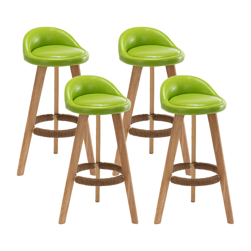 Contemporary Home Footrest Stool Matte Finish Upholstered Barstool Green 4 Piece Set Clearhalo 'Bar Furniture' 'Bar Stools' 'bar_stools' 'furn' 'furn_bar_stools' 'Furniture' 'furniture_bar_stools' 'Kitchen & Dining Furniture' 4705899
