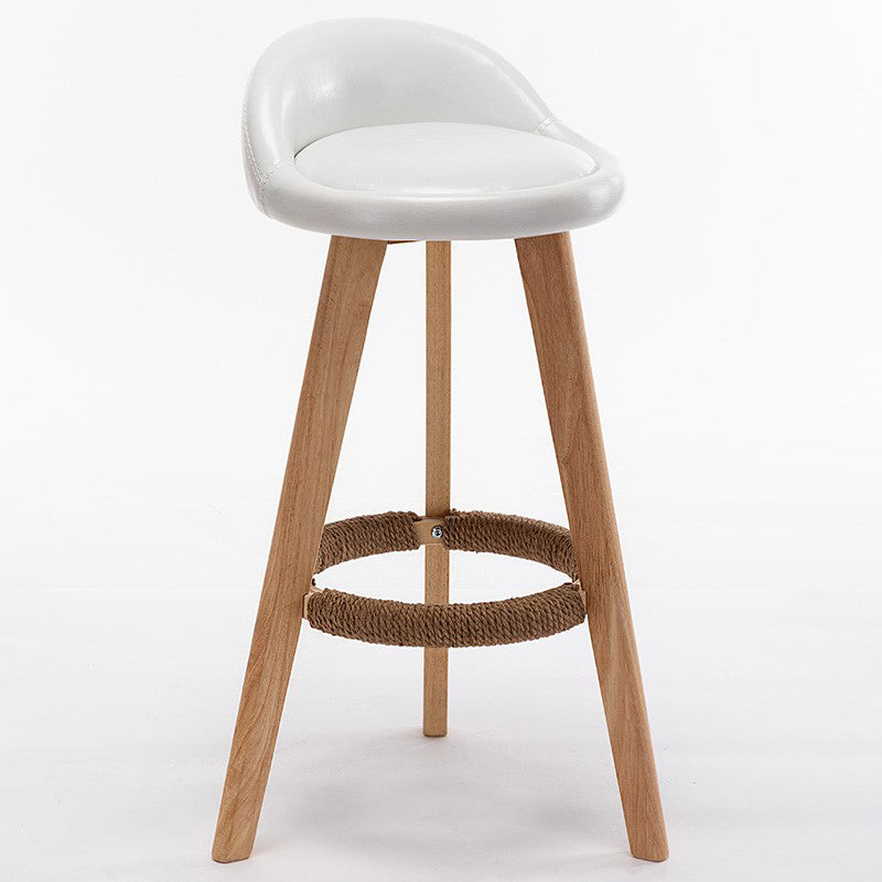 Contemporary Home Footrest Stool Matte Finish Upholstered Barstool White 1 Piece Clearhalo 'Bar Furniture' 'Bar Stools' 'bar_stools' 'furn' 'furn_bar_stools' 'Furniture' 'furniture_bar_stools' 'Kitchen & Dining Furniture' 4705900