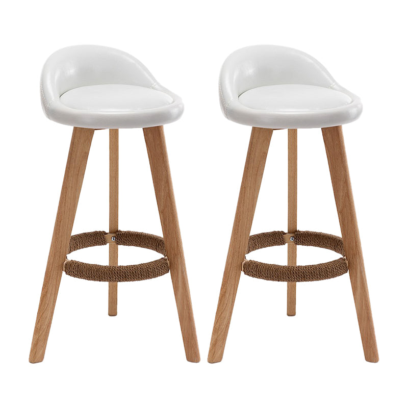 Contemporary Home Footrest Stool Matte Finish Upholstered Barstool White 2 Piece Set Clearhalo 'Bar Furniture' 'Bar Stools' 'bar_stools' 'furn' 'furn_bar_stools' 'Furniture' 'furniture_bar_stools' 'Kitchen & Dining Furniture' 4705901