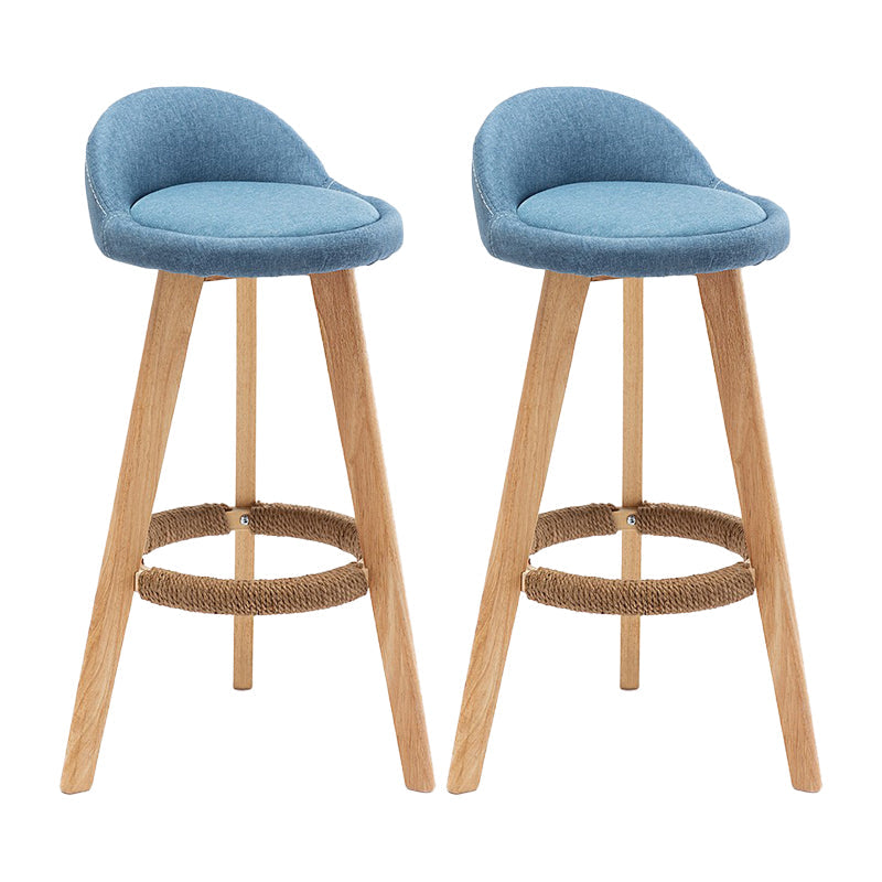 Contemporary Home Footrest Stool Matte Finish Upholstered Barstool Blue 2 Piece Set Clearhalo 'Bar Furniture' 'Bar Stools' 'bar_stools' 'furn' 'furn_bar_stools' 'Furniture' 'furniture_bar_stools' 'Kitchen & Dining Furniture' 4705910