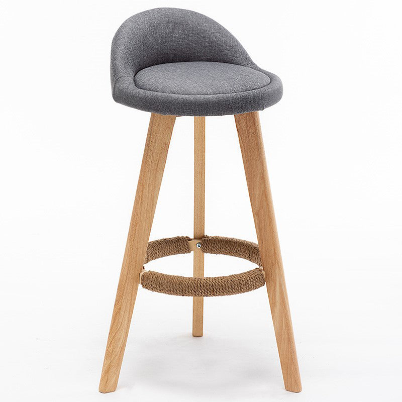 Contemporary Home Footrest Stool Matte Finish Upholstered Barstool Grey 1 Piece Clearhalo 'Bar Furniture' 'Bar Stools' 'bar_stools' 'furn' 'furn_bar_stools' 'Furniture' 'furniture_bar_stools' 'Kitchen & Dining Furniture' 4705912