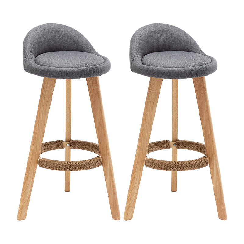 Contemporary Home Footrest Stool Matte Finish Upholstered Barstool Grey 2 Piece Set Clearhalo 'Bar Furniture' 'Bar Stools' 'bar_stools' 'furn' 'furn_bar_stools' 'Furniture' 'furniture_bar_stools' 'Kitchen & Dining Furniture' 4705913