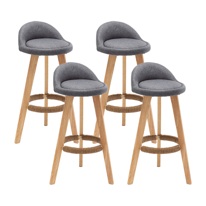 Contemporary Home Footrest Stool Matte Finish Upholstered Barstool Grey 4 Piece Set Clearhalo 'Bar Furniture' 'Bar Stools' 'bar_stools' 'furn' 'furn_bar_stools' 'Furniture' 'furniture_bar_stools' 'Kitchen & Dining Furniture' 4705914