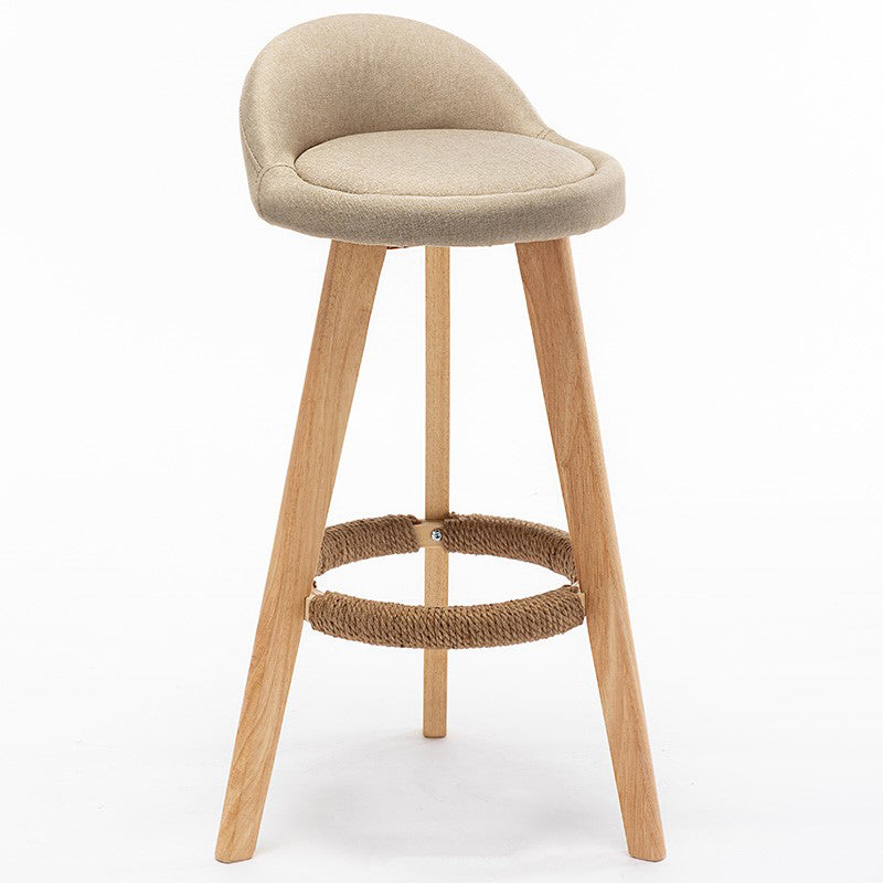 Contemporary Home Footrest Stool Matte Finish Upholstered Barstool Beige 1 Piece Clearhalo 'Bar Furniture' 'Bar Stools' 'bar_stools' 'furn' 'furn_bar_stools' 'Furniture' 'furniture_bar_stools' 'Kitchen & Dining Furniture' 4705915