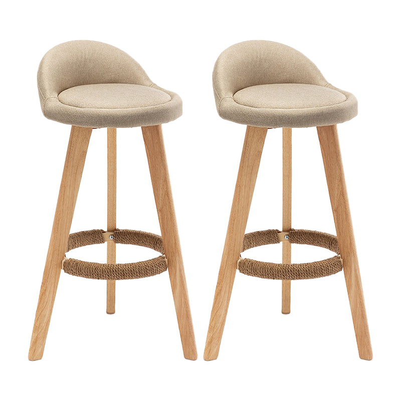 Contemporary Home Footrest Stool Matte Finish Upholstered Barstool Beige 2 Piece Set Clearhalo 'Bar Furniture' 'Bar Stools' 'bar_stools' 'furn' 'furn_bar_stools' 'Furniture' 'furniture_bar_stools' 'Kitchen & Dining Furniture' 4705916