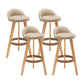 Contemporary Home Footrest Stool Matte Finish Upholstered Barstool Beige 4 Piece Set Clearhalo 'Bar Furniture' 'Bar Stools' 'bar_stools' 'furn' 'furn_bar_stools' 'Furniture' 'furniture_bar_stools' 'Kitchen & Dining Furniture' 4705917