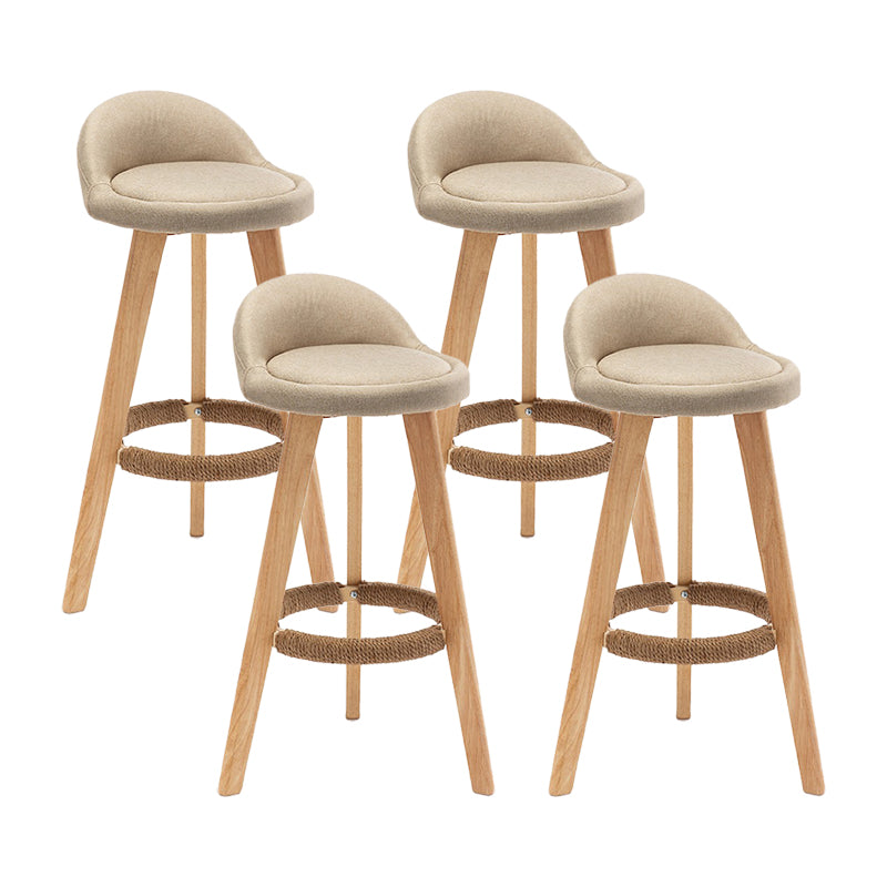 Contemporary Home Footrest Stool Matte Finish Upholstered Barstool Beige 4 Piece Set Clearhalo 'Bar Furniture' 'Bar Stools' 'bar_stools' 'furn' 'furn_bar_stools' 'Furniture' 'furniture_bar_stools' 'Kitchen & Dining Furniture' 4705917
