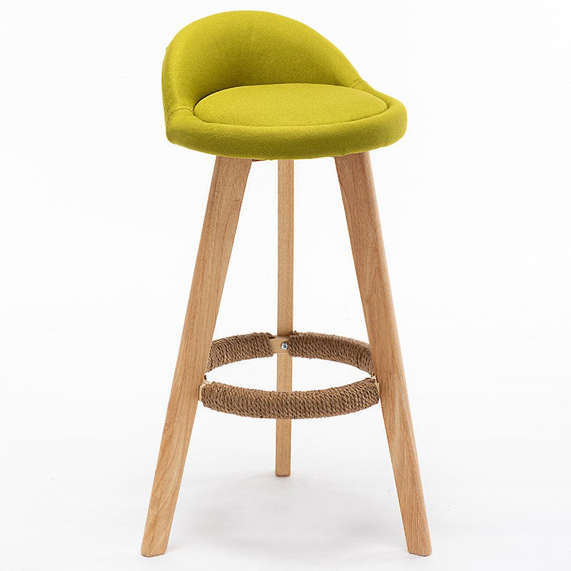 Contemporary Home Footrest Stool Matte Finish Upholstered Barstool Light Green 1 Piece Clearhalo 'Bar Furniture' 'Bar Stools' 'bar_stools' 'furn' 'furn_bar_stools' 'Furniture' 'furniture_bar_stools' 'Kitchen & Dining Furniture' 4705918