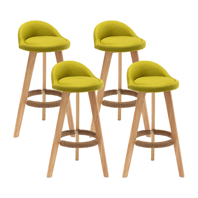 Contemporary Home Footrest Stool Matte Finish Upholstered Barstool Light Green 4 Piece Set Clearhalo 'Bar Furniture' 'Bar Stools' 'bar_stools' 'furn' 'furn_bar_stools' 'Furniture' 'furniture_bar_stools' 'Kitchen & Dining Furniture' 4705920