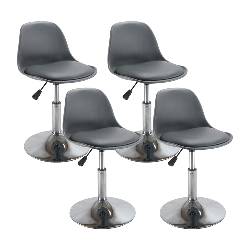 Industrial Upholstered Swivel Bar Stools Low Back Stools for Home Grey 4 Piece Set Short Stool(22"H) Clearhalo 'Bar Furniture' 'Bar Stools' 'bar_stools' 'furn' 'furn_bar_stools' 'Furniture' 'furniture_bar_stools' 'Kitchen & Dining Furniture' 4705923