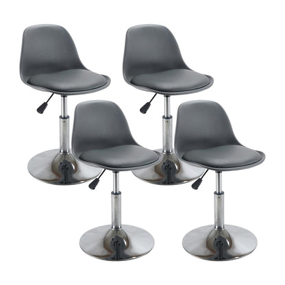 Industrial Upholstered Swivel Bar Stools Low Back Stools for Home Grey 4 Piece Set Short Stool(22"H) Clearhalo 'Bar Furniture' 'Bar Stools' 'bar_stools' 'furn' 'furn_bar_stools' 'Furniture' 'furniture_bar_stools' 'Kitchen & Dining Furniture' 4705923