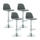 Industrial Upholstered Swivel Bar Stools Low Back Stools for Home Grey 4 Piece Set Bar Stool(31"H) Clearhalo 'Bar Furniture' 'Bar Stools' 'bar_stools' 'furn' 'furn_bar_stools' 'Furniture' 'furniture_bar_stools' 'Kitchen & Dining Furniture' 4705924