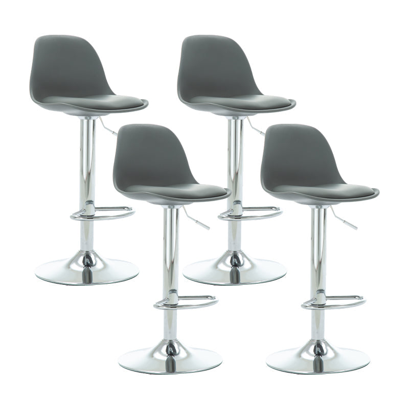 Industrial Upholstered Swivel Bar Stools Low Back Stools for Home Grey 4 Piece Set Bar Stool(31"H) Clearhalo 'Bar Furniture' 'Bar Stools' 'bar_stools' 'furn' 'furn_bar_stools' 'Furniture' 'furniture_bar_stools' 'Kitchen & Dining Furniture' 4705924