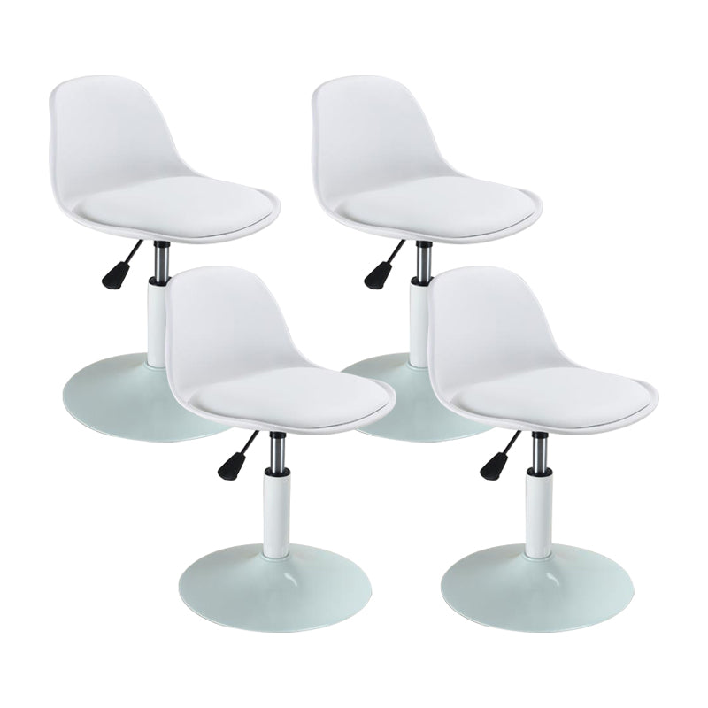 Industrial Upholstered Swivel Bar Stools Low Back Stools for Home White 4 Piece Set Short Stool(22"H) Clearhalo 'Bar Furniture' 'Bar Stools' 'bar_stools' 'furn' 'furn_bar_stools' 'Furniture' 'furniture_bar_stools' 'Kitchen & Dining Furniture' 4705926