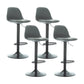 Industrial Upholstered Swivel Bar Stools Low Back Stools for Home Black 4 Piece Set Bar Stool(31"H) Clearhalo 'Bar Furniture' 'Bar Stools' 'bar_stools' 'furn' 'furn_bar_stools' 'Furniture' 'furniture_bar_stools' 'Kitchen & Dining Furniture' 4705928
