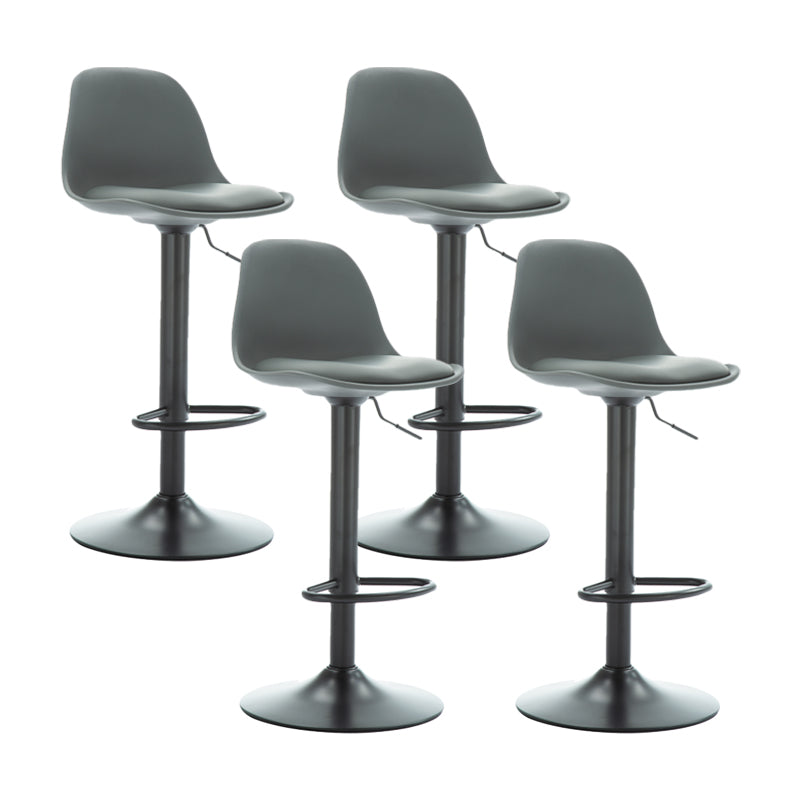 Industrial Upholstered Swivel Bar Stools Low Back Stools for Home Black 4 Piece Set Bar Stool(31"H) Clearhalo 'Bar Furniture' 'Bar Stools' 'bar_stools' 'furn' 'furn_bar_stools' 'Furniture' 'furniture_bar_stools' 'Kitchen & Dining Furniture' 4705928