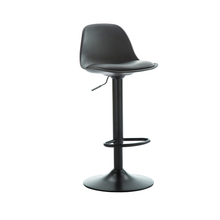 Industrial Upholstered Swivel Bar Stools Low Back Stools for Home Clearhalo 'Bar Furniture' 'Bar Stools' 'bar_stools' 'furn' 'furn_bar_stools' 'Furniture' 'furniture_bar_stools' 'Kitchen & Dining Furniture' 4705931