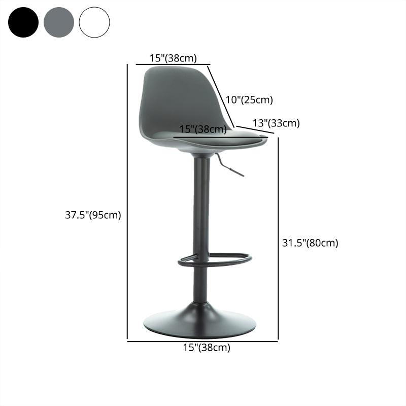 Industrial Upholstered Swivel Bar Stools Low Back Stools for Home Clearhalo 'Bar Furniture' 'Bar Stools' 'bar_stools' 'furn' 'furn_bar_stools' 'Furniture' 'furniture_bar_stools' 'Kitchen & Dining Furniture' 4705935