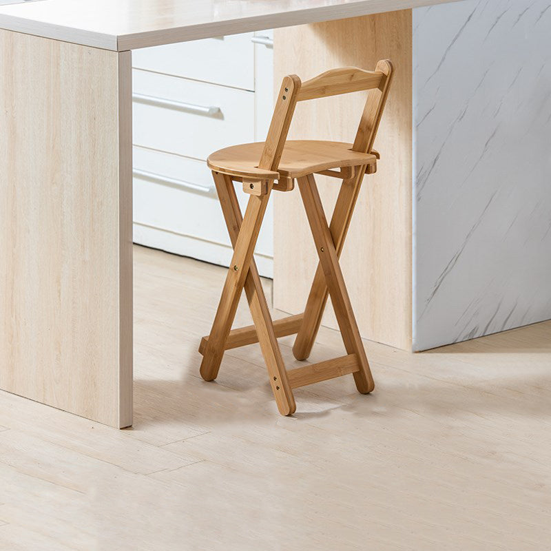 Modern Design Low Back Round Bar Stools for Home Solid Wood Bar Stool with Wood Seat Wood 1 Piece Short Stool(18"H) Clearhalo 'Bar Furniture' 'Bar Stools' 'bar_stools' 'furn' 'furn_bar_stools' 'Furniture' 'furniture_bar_stools' 'Kitchen & Dining Furniture' 4705938