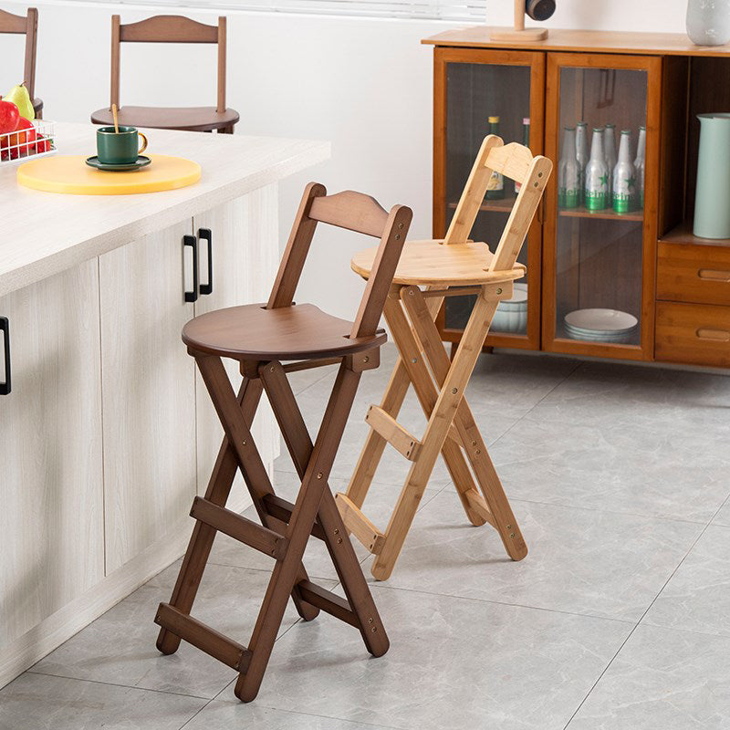 Modern Design Low Back Round Bar Stools for Home Solid Wood Bar Stool with Wood Seat Clearhalo 'Bar Furniture' 'Bar Stools' 'bar_stools' 'furn' 'furn_bar_stools' 'Furniture' 'furniture_bar_stools' 'Kitchen & Dining Furniture' 4705939