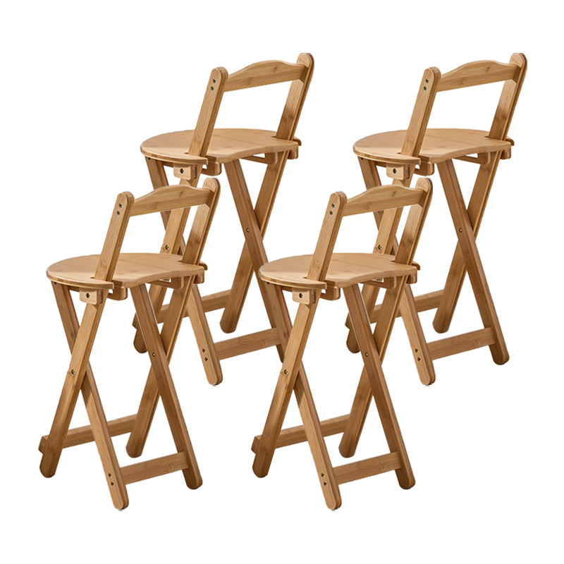 Modern Design Low Back Round Bar Stools for Home Solid Wood Bar Stool with Wood Seat Wood 4 Piece Set Short Stool(18"H) Clearhalo 'Bar Furniture' 'Bar Stools' 'bar_stools' 'furn' 'furn_bar_stools' 'Furniture' 'furniture_bar_stools' 'Kitchen & Dining Furniture' 4705941