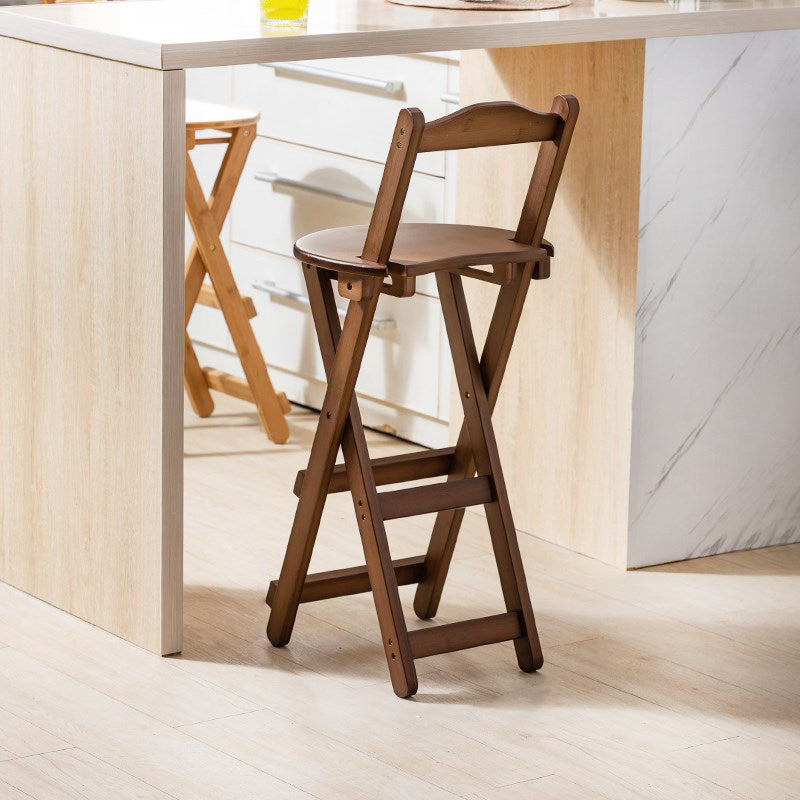 Modern Design Low Back Round Bar Stools for Home Solid Wood Bar Stool with Wood Seat Tan 1 Piece Counter Stool (24"H) Clearhalo 'Bar Furniture' 'Bar Stools' 'bar_stools' 'furn' 'furn_bar_stools' 'Furniture' 'furniture_bar_stools' 'Kitchen & Dining Furniture' 4705943