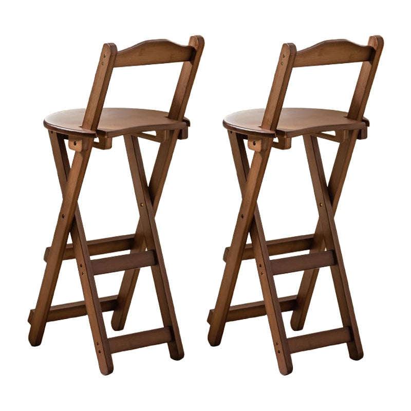 Modern Design Low Back Round Bar Stools for Home Solid Wood Bar Stool with Wood Seat Tan 2 Piece Set Counter Stool (24"H) Clearhalo 'Bar Furniture' 'Bar Stools' 'bar_stools' 'furn' 'furn_bar_stools' 'Furniture' 'furniture_bar_stools' 'Kitchen & Dining Furniture' 4705945