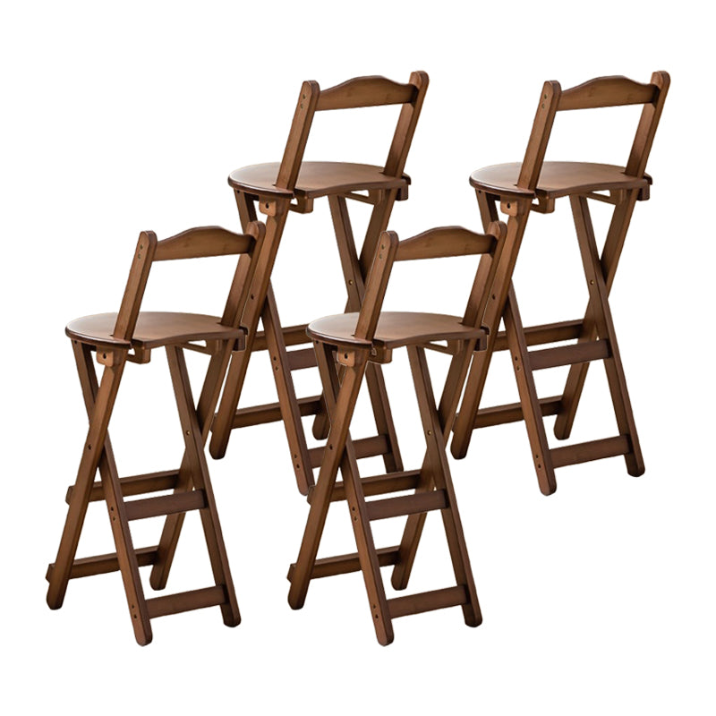 Modern Design Low Back Round Bar Stools for Home Solid Wood Bar Stool with Wood Seat Tan 4 Piece Set Counter Stool (24"H) Clearhalo 'Bar Furniture' 'Bar Stools' 'bar_stools' 'furn' 'furn_bar_stools' 'Furniture' 'furniture_bar_stools' 'Kitchen & Dining Furniture' 4705947