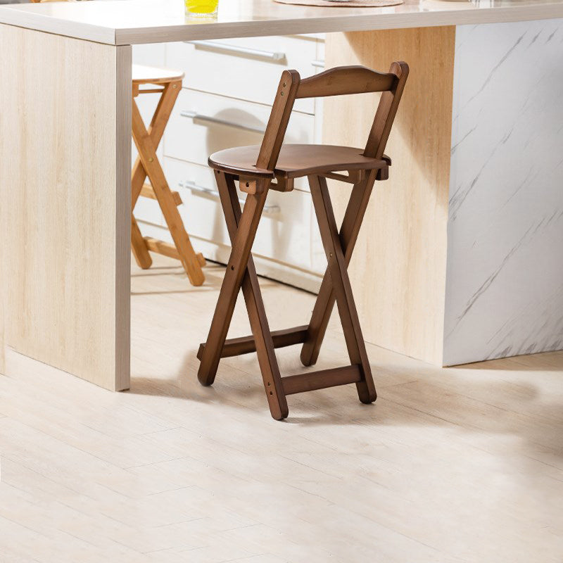 Modern Design Low Back Round Bar Stools for Home Solid Wood Bar Stool with Wood Seat Tan 1 Piece Short Stool(18"H) Clearhalo 'Bar Furniture' 'Bar Stools' 'bar_stools' 'furn' 'furn_bar_stools' 'Furniture' 'furniture_bar_stools' 'Kitchen & Dining Furniture' 4705949