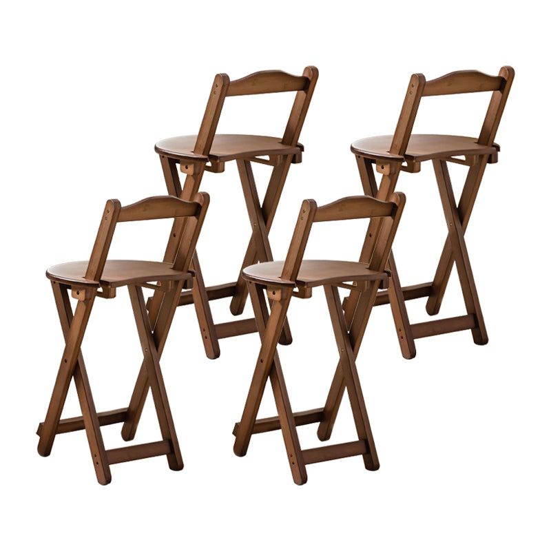 Modern Design Low Back Round Bar Stools for Home Solid Wood Bar Stool with Wood Seat Tan 4 Piece Set Short Stool(18"H) Clearhalo 'Bar Furniture' 'Bar Stools' 'bar_stools' 'furn' 'furn_bar_stools' 'Furniture' 'furniture_bar_stools' 'Kitchen & Dining Furniture' 4705953