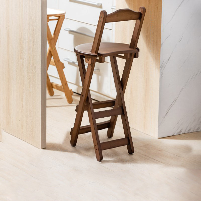 Modern Design Low Back Round Bar Stools for Home Solid Wood Bar Stool with Wood Seat Tan 1 Piece Bar Stool(30"H) Clearhalo 'Bar Furniture' 'Bar Stools' 'bar_stools' 'furn' 'furn_bar_stools' 'Furniture' 'furniture_bar_stools' 'Kitchen & Dining Furniture' 4705955