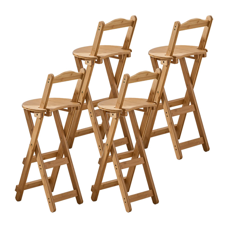 Modern Design Low Back Round Bar Stools for Home Solid Wood Bar Stool with Wood Seat Wood 4 Piece Set Bar Stool(30"H) Clearhalo 'Bar Furniture' 'Bar Stools' 'bar_stools' 'furn' 'furn_bar_stools' 'Furniture' 'furniture_bar_stools' 'Kitchen & Dining Furniture' 4705962