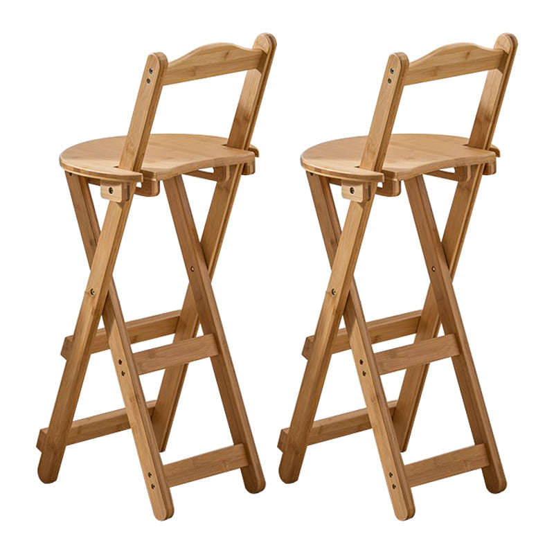 Modern Design Low Back Round Bar Stools for Home Solid Wood Bar Stool with Wood Seat Wood 2 Piece Set Counter Stool (24"H) Clearhalo 'Bar Furniture' 'Bar Stools' 'bar_stools' 'furn' 'furn_bar_stools' 'Furniture' 'furniture_bar_stools' 'Kitchen & Dining Furniture' 4705964
