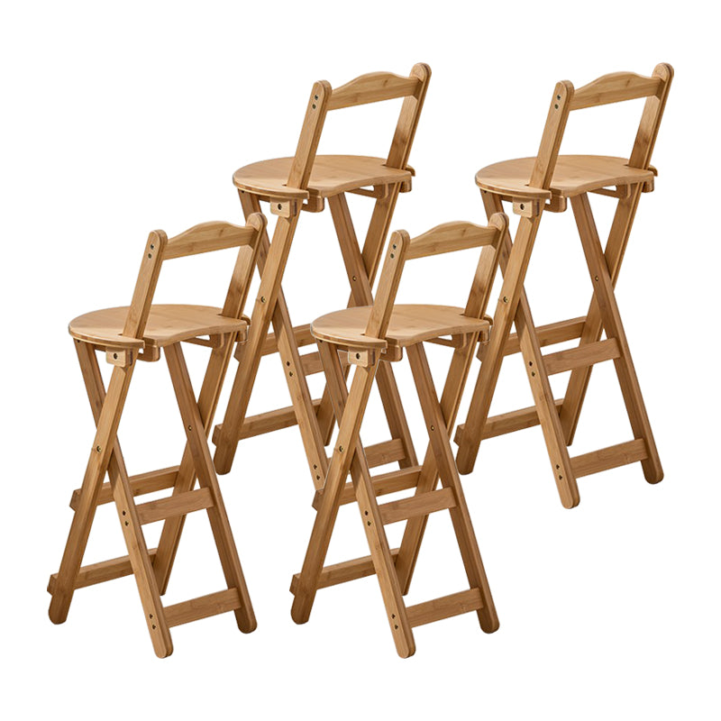 Modern Design Low Back Round Bar Stools for Home Solid Wood Bar Stool with Wood Seat Wood 4 Piece Set Counter Stool (24"H) Clearhalo 'Bar Furniture' 'Bar Stools' 'bar_stools' 'furn' 'furn_bar_stools' 'Furniture' 'furniture_bar_stools' 'Kitchen & Dining Furniture' 4705965