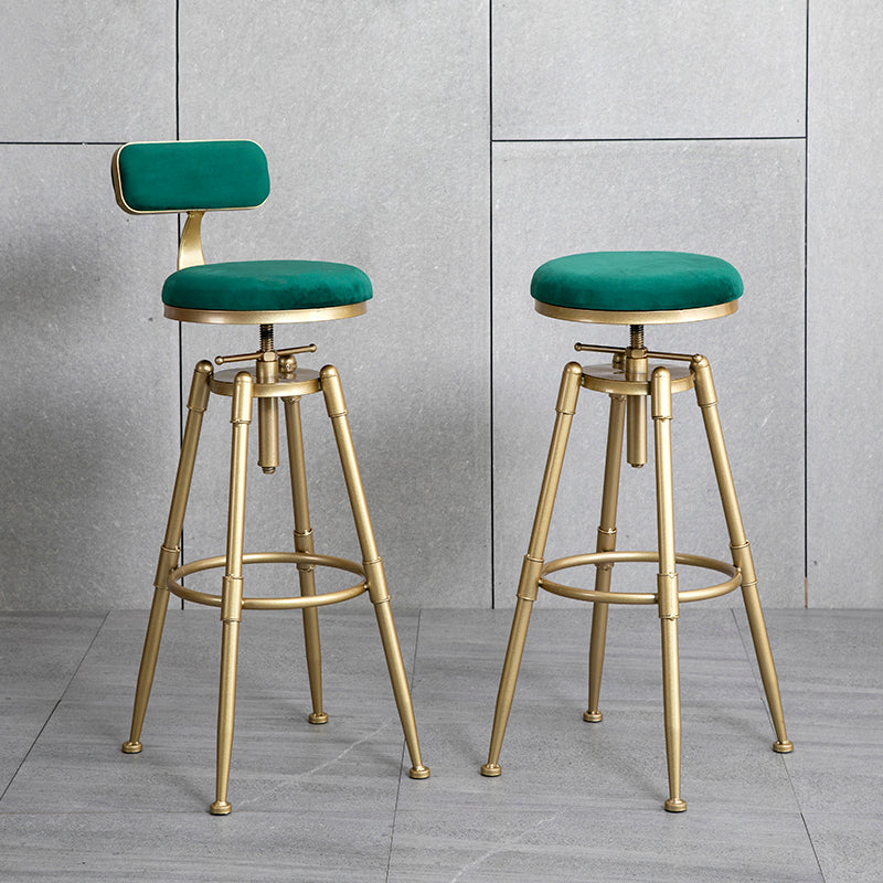 Glam Style Upholstered Bar Stools for Home Armless Stools with Metal Base Clearhalo 'Bar Furniture' 'Bar Stools' 'bar_stools' 'furn' 'furn_bar_stools' 'Furniture' 'furniture_bar_stools' 'Kitchen & Dining Furniture' 4705969