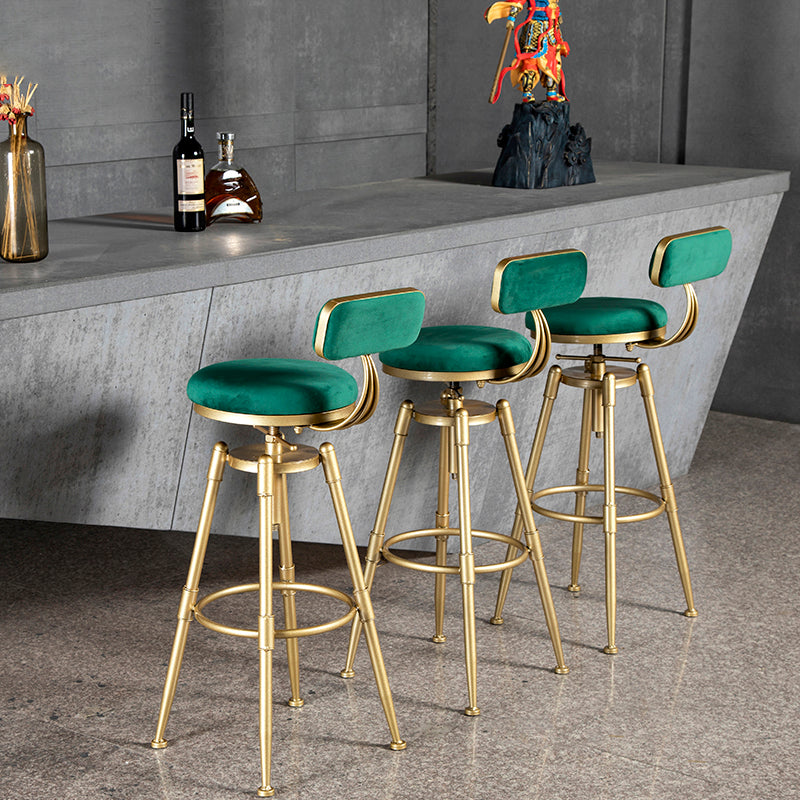 Glam Style Upholstered Bar Stools for Home Armless Stools with Metal Base Clearhalo 'Bar Furniture' 'Bar Stools' 'bar_stools' 'furn' 'furn_bar_stools' 'Furniture' 'furniture_bar_stools' 'Kitchen & Dining Furniture' 4705974
