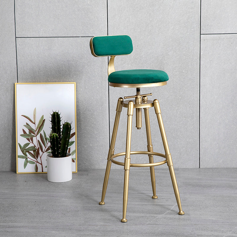 Glam Style Upholstered Bar Stools for Home Armless Stools with Metal Base Clearhalo 'Bar Furniture' 'Bar Stools' 'bar_stools' 'furn' 'furn_bar_stools' 'Furniture' 'furniture_bar_stools' 'Kitchen & Dining Furniture' 4705975
