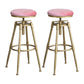 Glam Style Upholstered Bar Stools for Home Armless Stools with Metal Base Pink Backless 2 Piece Set Clearhalo 'Bar Furniture' 'Bar Stools' 'bar_stools' 'furn' 'furn_bar_stools' 'Furniture' 'furniture_bar_stools' 'Kitchen & Dining Furniture' 4705977