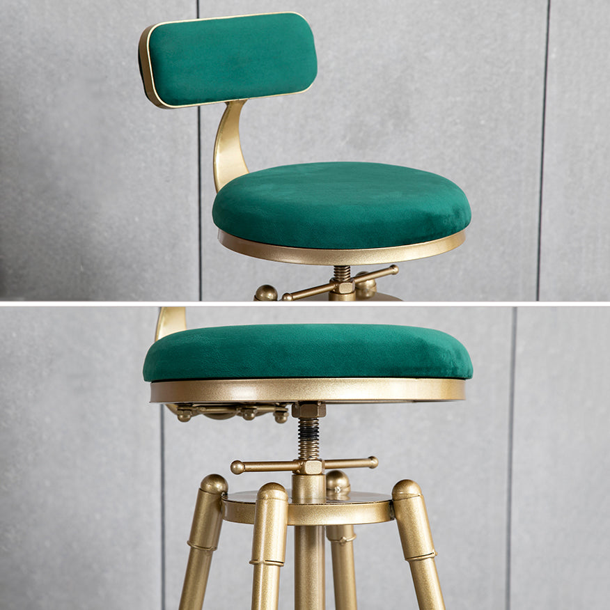 Glam Style Upholstered Bar Stools for Home Armless Stools with Metal Base Clearhalo 'Bar Furniture' 'Bar Stools' 'bar_stools' 'furn' 'furn_bar_stools' 'Furniture' 'furniture_bar_stools' 'Kitchen & Dining Furniture' 4705980