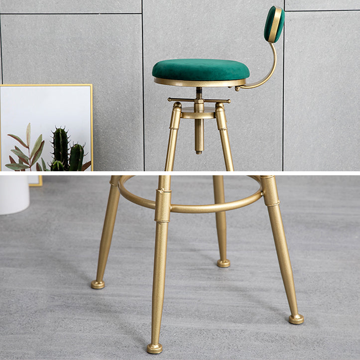 Glam Style Upholstered Bar Stools for Home Armless Stools with Metal Base Clearhalo 'Bar Furniture' 'Bar Stools' 'bar_stools' 'furn' 'furn_bar_stools' 'Furniture' 'furniture_bar_stools' 'Kitchen & Dining Furniture' 4705981