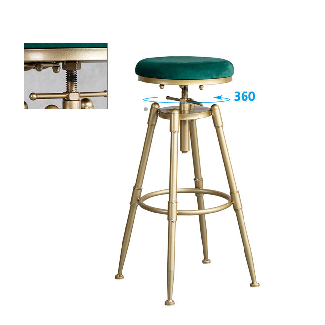 Glam Style Upholstered Bar Stools for Home Armless Stools with Metal Base Clearhalo 'Bar Furniture' 'Bar Stools' 'bar_stools' 'furn' 'furn_bar_stools' 'Furniture' 'furniture_bar_stools' 'Kitchen & Dining Furniture' 4705983