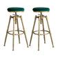 Glam Style Upholstered Bar Stools for Home Armless Stools with Metal Base Green Backless 2 Piece Set Clearhalo 'Bar Furniture' 'Bar Stools' 'bar_stools' 'furn' 'furn_bar_stools' 'Furniture' 'furniture_bar_stools' 'Kitchen & Dining Furniture' 4705984