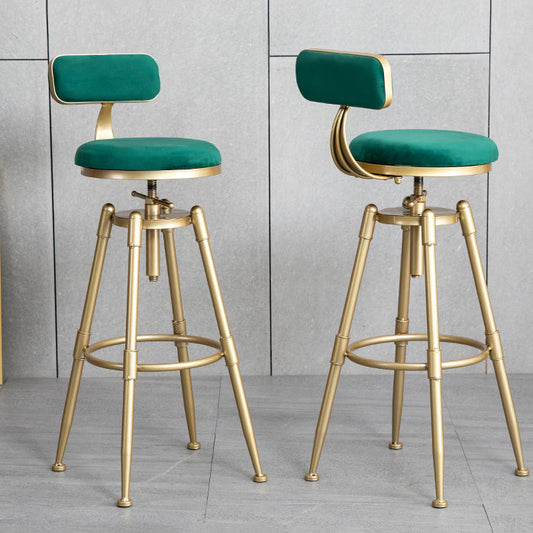 Glam Style Upholstered Bar Stools for Home Armless Stools with Metal Base Clearhalo 'Bar Furniture' 'Bar Stools' 'bar_stools' 'furn' 'furn_bar_stools' 'Furniture' 'furniture_bar_stools' 'Kitchen & Dining Furniture' 4705986