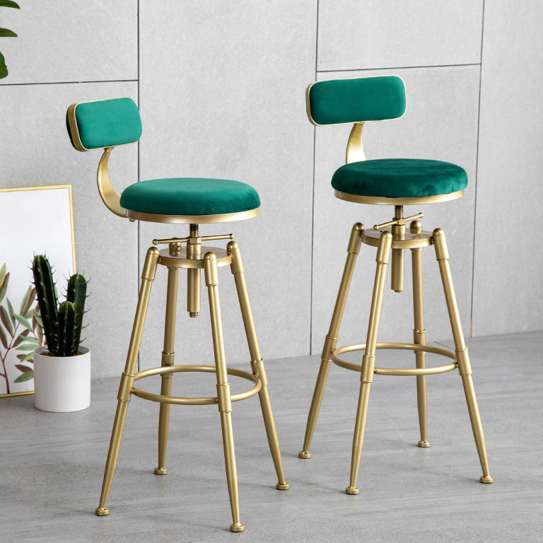 Glam Style Upholstered Bar Stools for Home Armless Stools with Metal Base Clearhalo 'Bar Furniture' 'Bar Stools' 'bar_stools' 'furn' 'furn_bar_stools' 'Furniture' 'furniture_bar_stools' 'Kitchen & Dining Furniture' 4705988