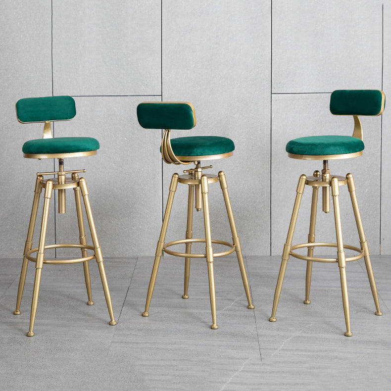 Glam Style Upholstered Bar Stools for Home Armless Stools with Metal Base Clearhalo 'Bar Furniture' 'Bar Stools' 'bar_stools' 'furn' 'furn_bar_stools' 'Furniture' 'furniture_bar_stools' 'Kitchen & Dining Furniture' 4705990