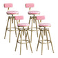 Glam Style Upholstered Bar Stools for Home Armless Stools with Metal Base Pink With Back 4 Piece Set Clearhalo 'Bar Furniture' 'Bar Stools' 'bar_stools' 'furn' 'furn_bar_stools' 'Furniture' 'furniture_bar_stools' 'Kitchen & Dining Furniture' 4705991